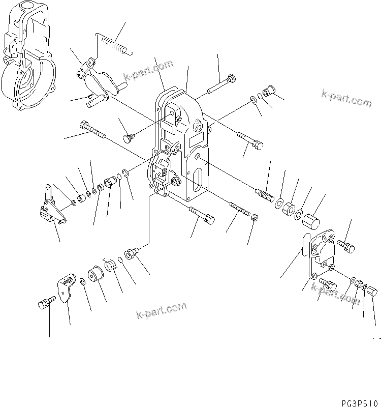 Komatsu parts book diagram for S6D140-1A S/N 10001-UP: FUEL INJECTION PUMP (GOVERNOR) (2/2)(#11033-11967)