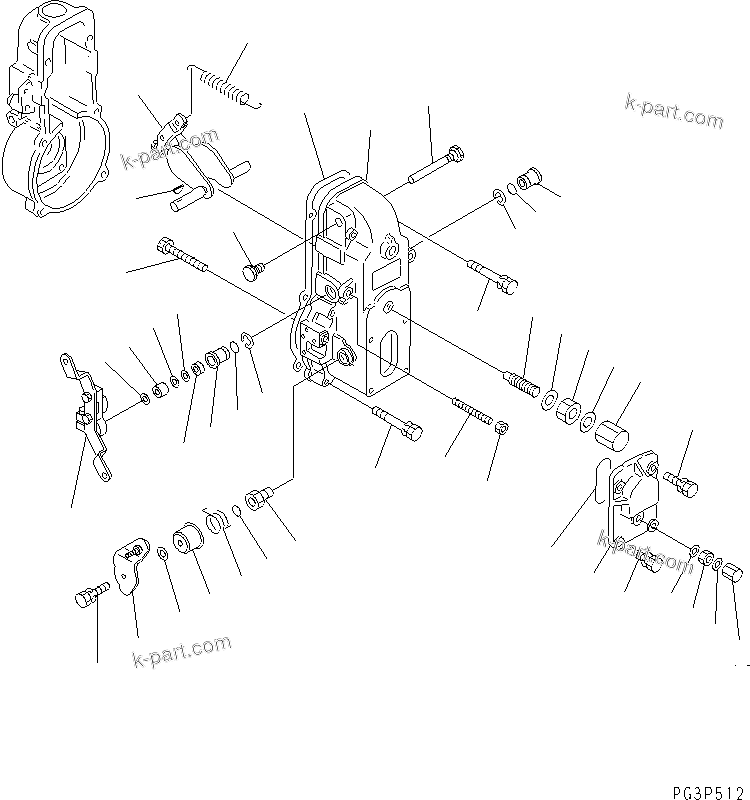 Komatsu parts book diagram for S6D140-1A S/N 10001-UP: FUEL INJECTION PUMP (GOVERNOR) (2/2)(#15600-)