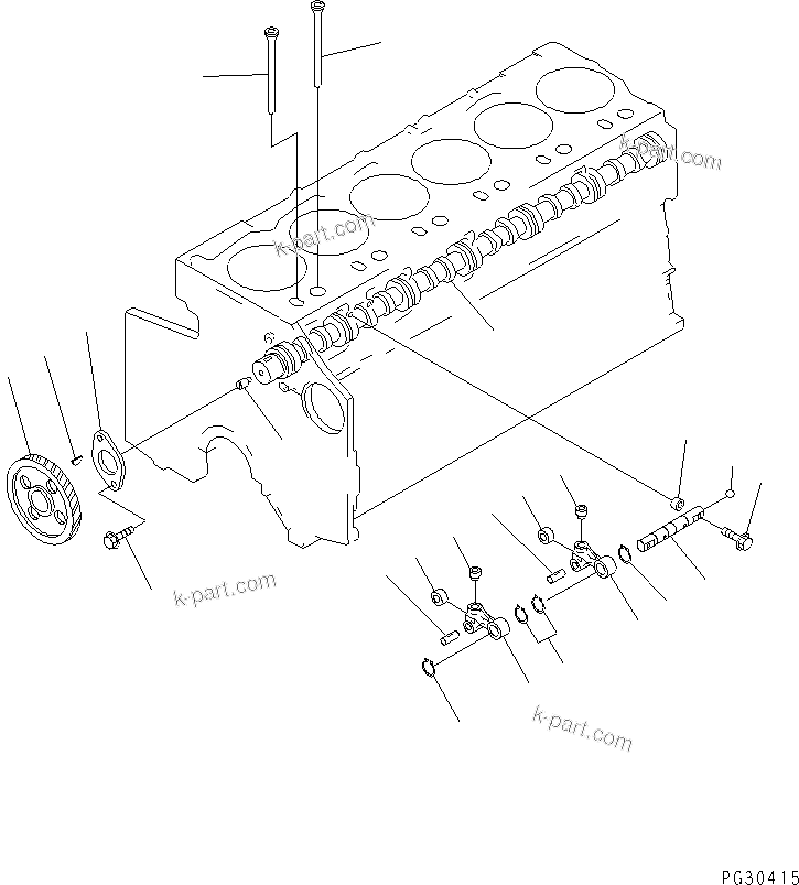 Komatsu parts book diagram for S6D140-1A S/N 10001-UP: CAMSHAFT