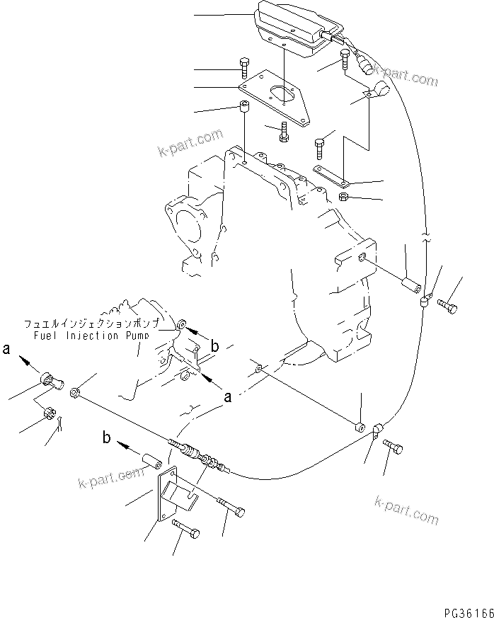 Komatsu parts book diagram for S6D140-1A S/N 10001-UP: ENGINE STOP MOTOR AND MOUNTING(#11977-)