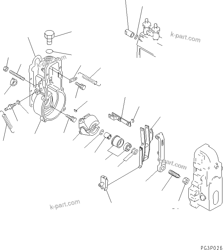 Komatsu parts book diagram for S6D140-1A S/N 10001-UP: FUEL INJECTION PUMP (GOVERNOR) (1/2)(#10017-11032)