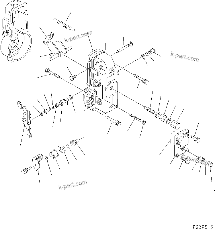 Komatsu parts book diagram for S6D140-1A S/N 10001-UP: FUEL INJECTION PUMP (GOVERNOR) (2/2)(#15600-)
