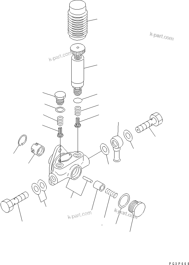 Komatsu parts book diagram for S6D140-1A S/N 10001-UP: FUEL INJECTION PUMP (FEED PUMP)(#10017-11032)