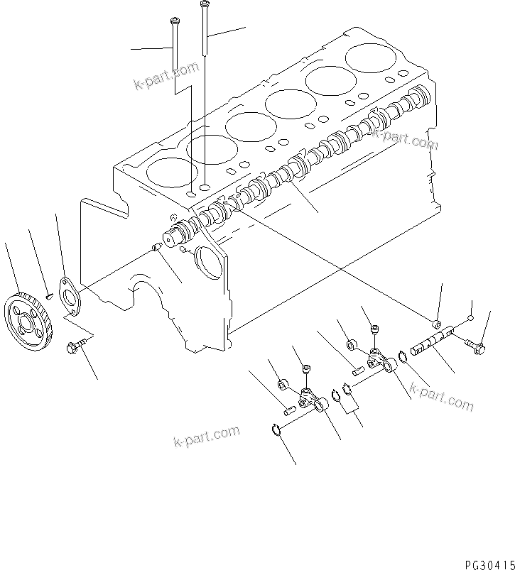 Komatsu parts book diagram for S6D140-1R S/N 10001-UP: CAMSHAFT