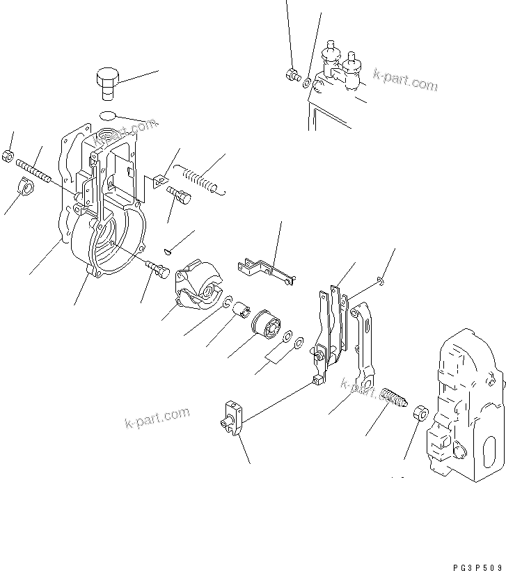 Komatsu parts book diagram for S6D140-1R S/N 10001-UP: FUEL INJECTION PUMP (GOVERNOR) (1/2)(#15600-)