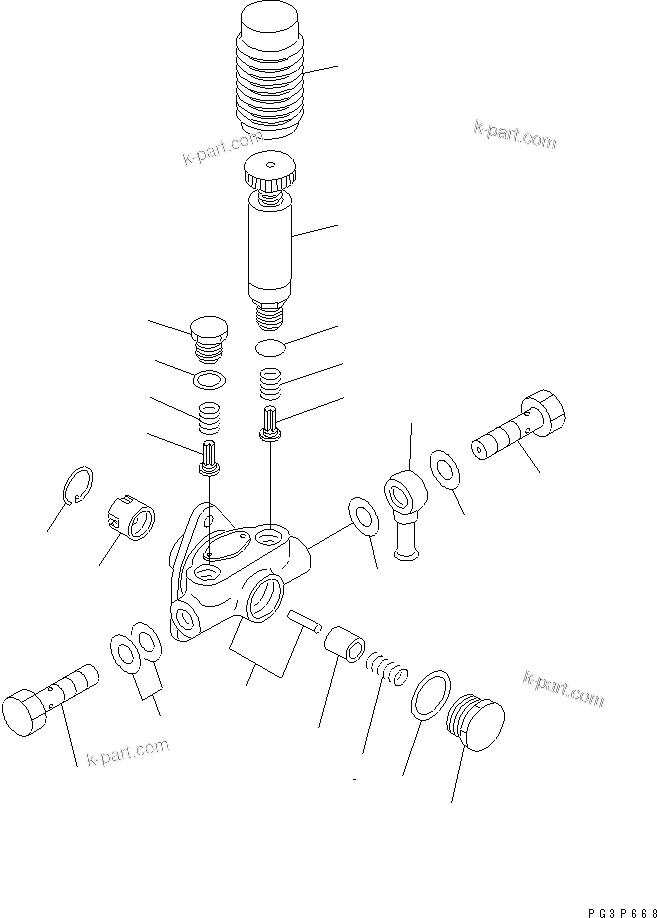 Komatsu parts book diagram for S6D140-1R S/N 10001-UP: FUEL INJECTION PUMP (FEED PUMP)(#15600-)