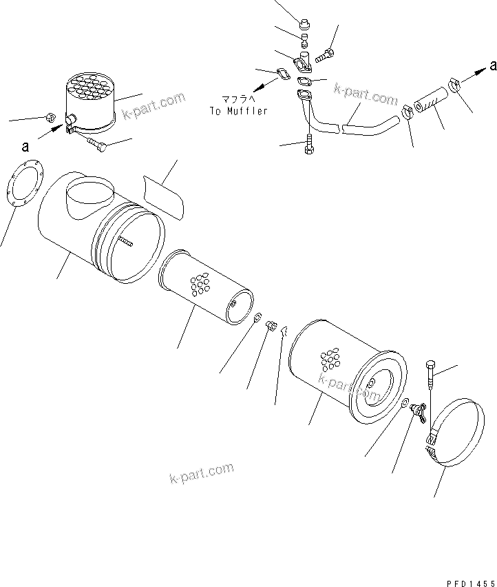 Komatsu parts book diagram for S6D155-4AA S/N 25887-UP: AIR CLEANER AND PRECLEANER(#40715-)