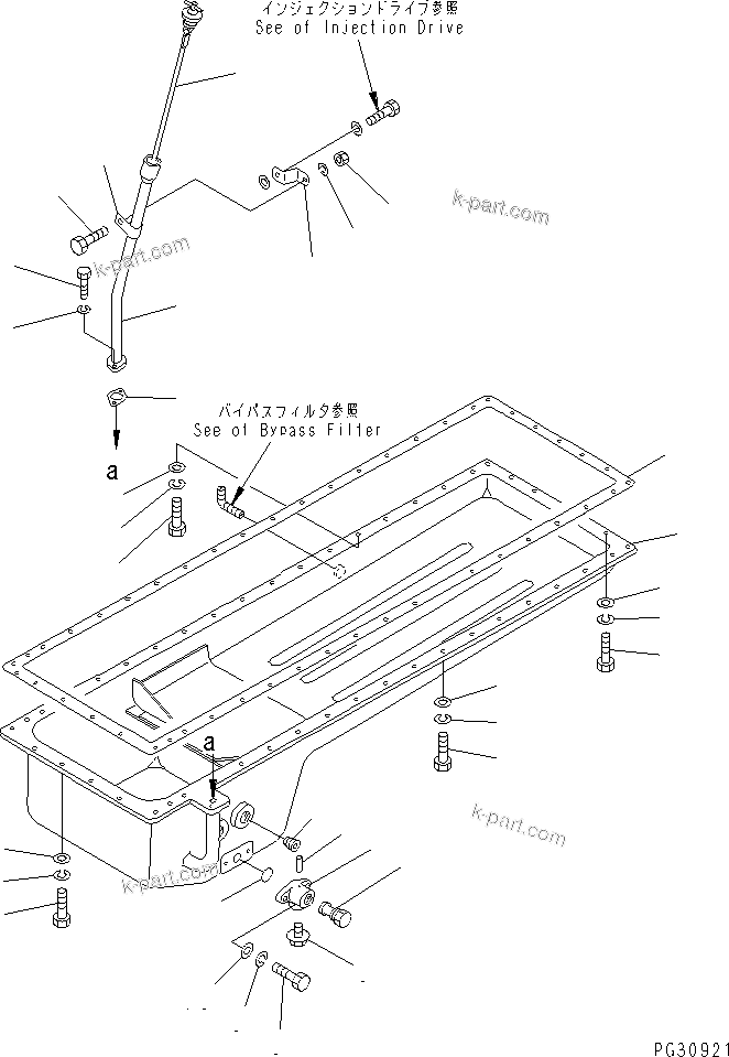 Komatsu parts book diagram for S6D155-4AA S/N 25887-UP: OIL PAN
