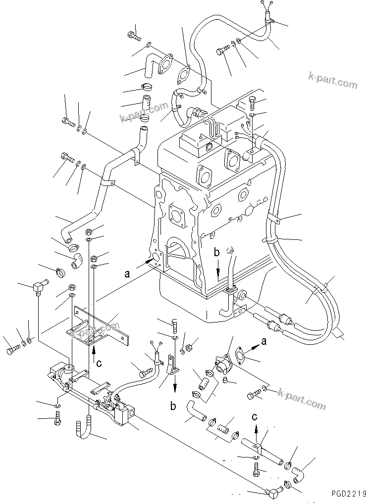 Komatsu parts book diagram for S6D155-4AA S/N 25887-UP: HEATER (COLD TERRAIN SPEC.)