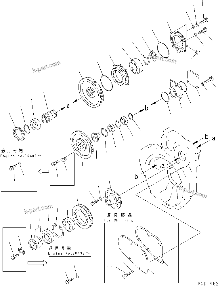 Komatsu parts book diagram for S6D155-4AA S/N 25887-UP: POWER TAKE OFF