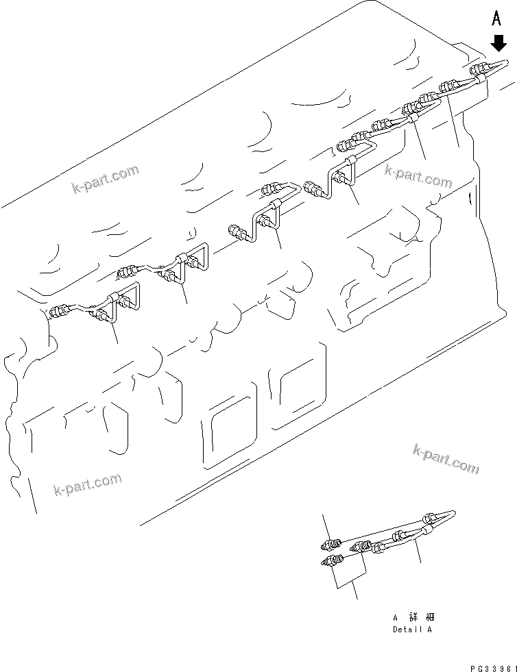 Komatsu parts book diagram for S6D155-4AA S/N 25887-UP: LUBRICATING OIL COOLER