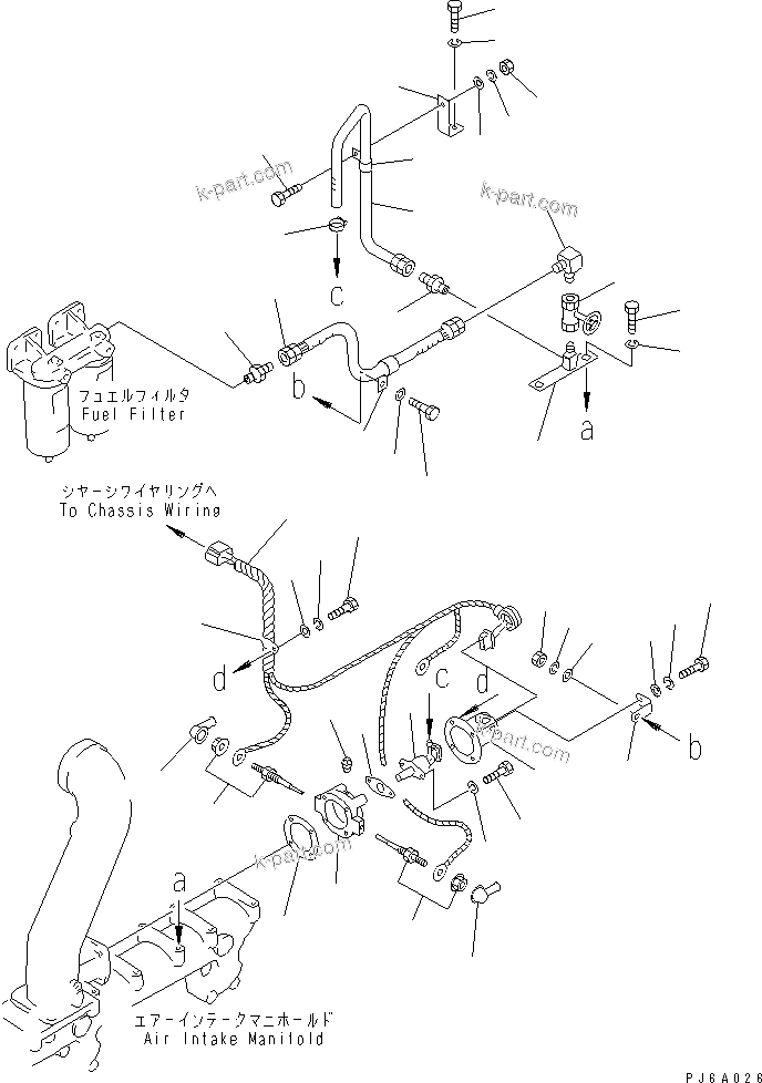 Komatsu parts book diagram for S6D155-4AA S/N 25887-UP: AUTO PRIMING SYSTEM(#58767-)