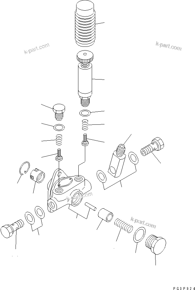 Komatsu parts book diagram for S6D155-4AA S/N 25887-UP: FUEL INJECTION PUMP (FEED PUMP) (INNER PARTS)