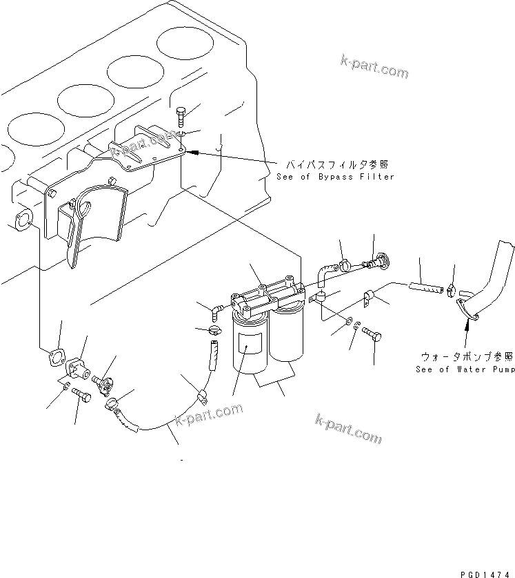Komatsu parts book diagram for S6D155-4AA S/N 25887-UP: CORROSION RESISTOR AND PIPING