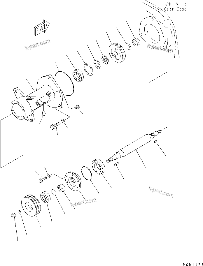 Komatsu parts book diagram for S6D155-4AA S/N 25887-UP: ALTERNATOR DRIVE(#57469-)