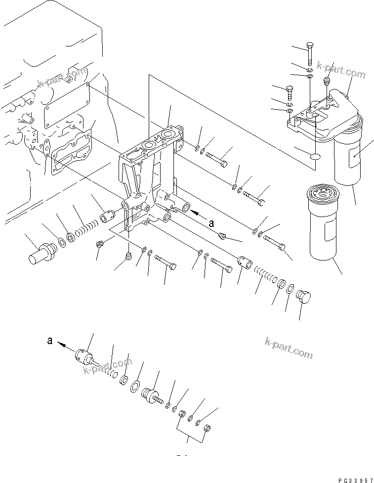 Komatsu parts book diagram for S6D155-4S S/N 52707-UP: LUBRICATING OIL FILTER