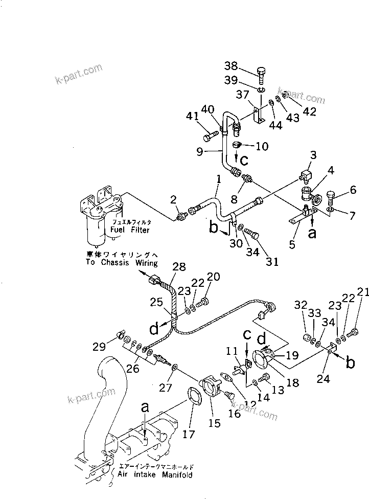 Komatsu parts book diagram for S6D155-4S S/N 52707-UP: AUTO PRIMING SYSTEM