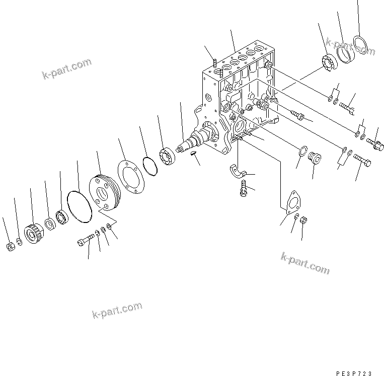 Komatsu parts book diagram for S6D155-4S S/N 52707-UP: FUEL INJECTION PUMP (PUMP) (1/2)(#52707-53469)