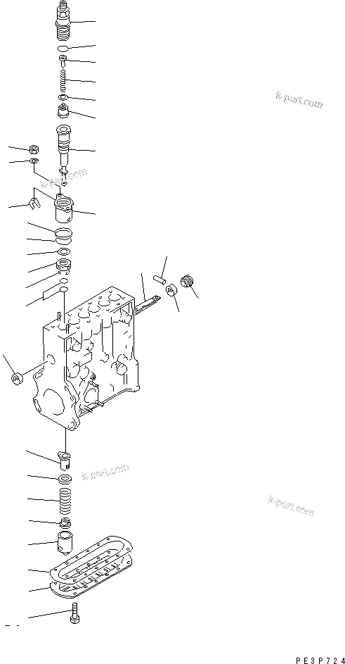 Komatsu parts book diagram for S6D155-4S S/N 52707-UP: FUEL INJECTION PUMP (PUMP) (2/2)(#52707-53469)