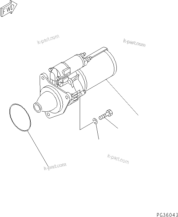 Komatsu parts book diagram for S6D155-4S S/N 52707-UP: STARTING MOTOR AND MOUNTING (11KW)