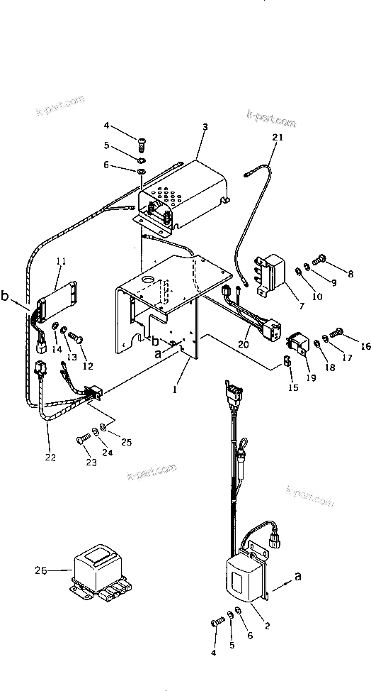 Komatsu parts book diagram for S6D155-4S S/N 52707-UP: A.P.S. CONTROL UNIT AND SAFETY RELAY