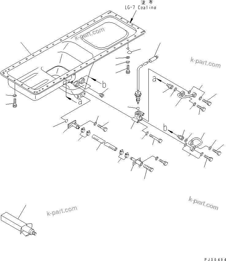 Komatsu parts book diagram for S6D170-1D S/N 10490-UP: OIL PAN(#12925-)