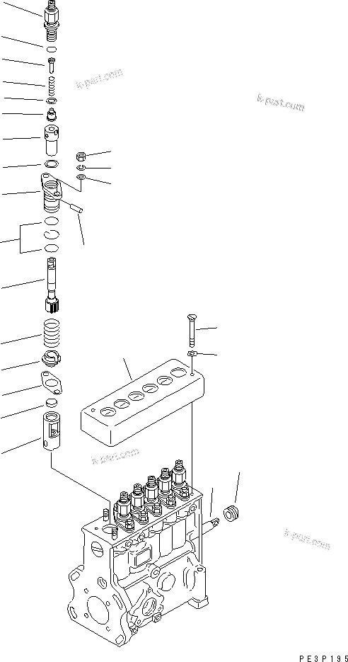 Komatsu parts book diagram for S6D170-1D S/N 10490-UP: FUEL INJECTION PUMP (PUMP) (2/2)(#10490-11896)