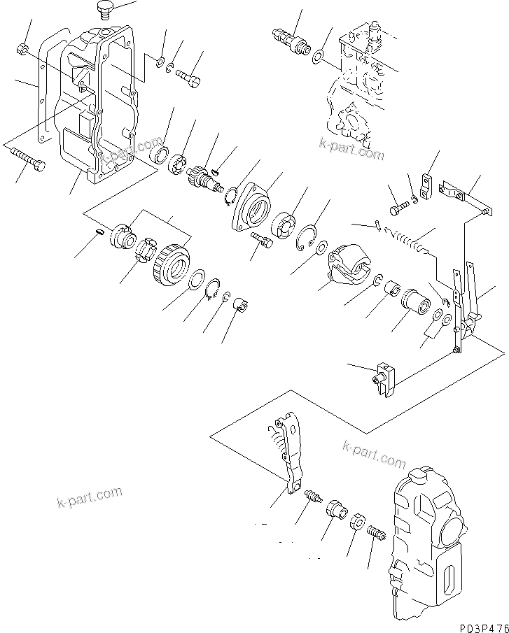 Komatsu parts book diagram for S6D170-1D S/N 10490-UP: FUEL INJECTION PUMP (GOVERNOR) (1/2)(#11897-13460)