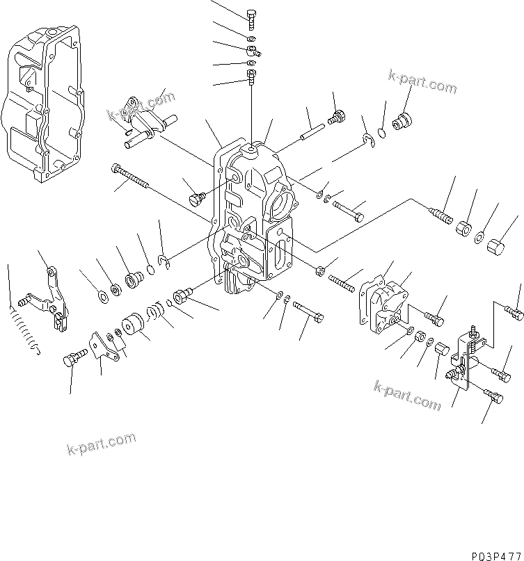 Komatsu parts book diagram for S6D170-1D S/N 10490-UP: FUEL INJECTION PUMP (GOVERNOR) (2/2)(#11897-13460)