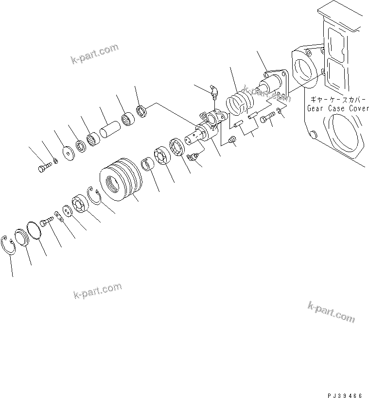 Komatsu parts book diagram for S6D170-1D-R S/N 10490-UP (-50cent. Spec.): TENSION PULLEY(#16087-)