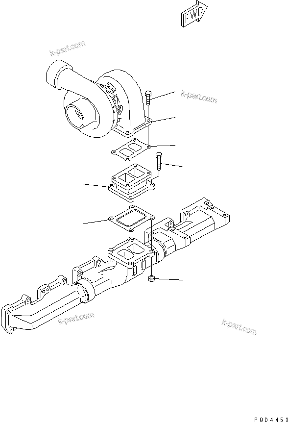 Komatsu parts book diagram for S6D170-1G-W S/N 14674-UP (For Canada / China / Chile / Russia): TURBOCHARGER MOUNTING(#15667-)