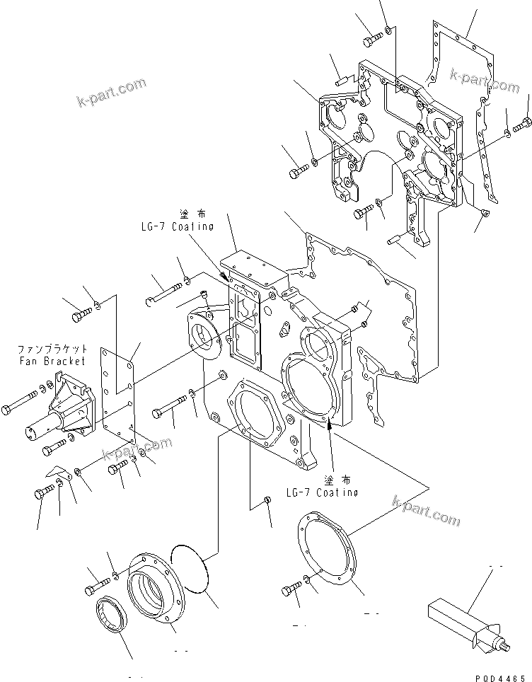 Komatsu parts book diagram for S6D170-1G-W S/N 14674-UP (For Canada / China / Chile / Russia): FRONT COVER(#15667-17480)