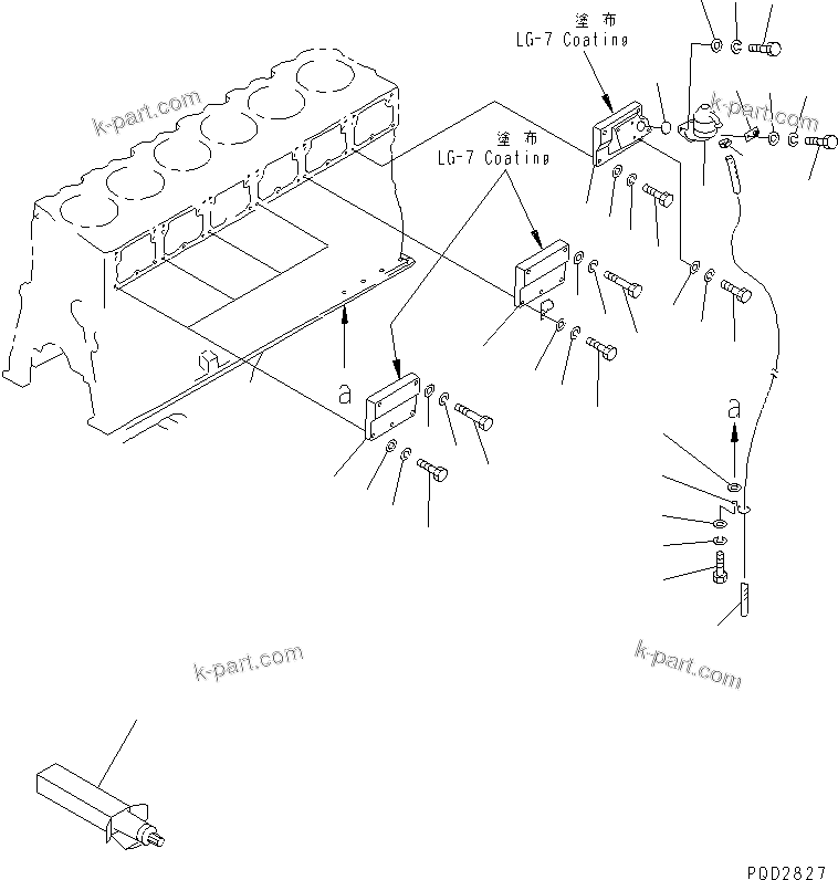 Komatsu parts book diagram for S6D170-1G-W S/N 14674-UP (For Canada / China / Chile / Russia): CAMFOLLOWER COVER(#15667-)