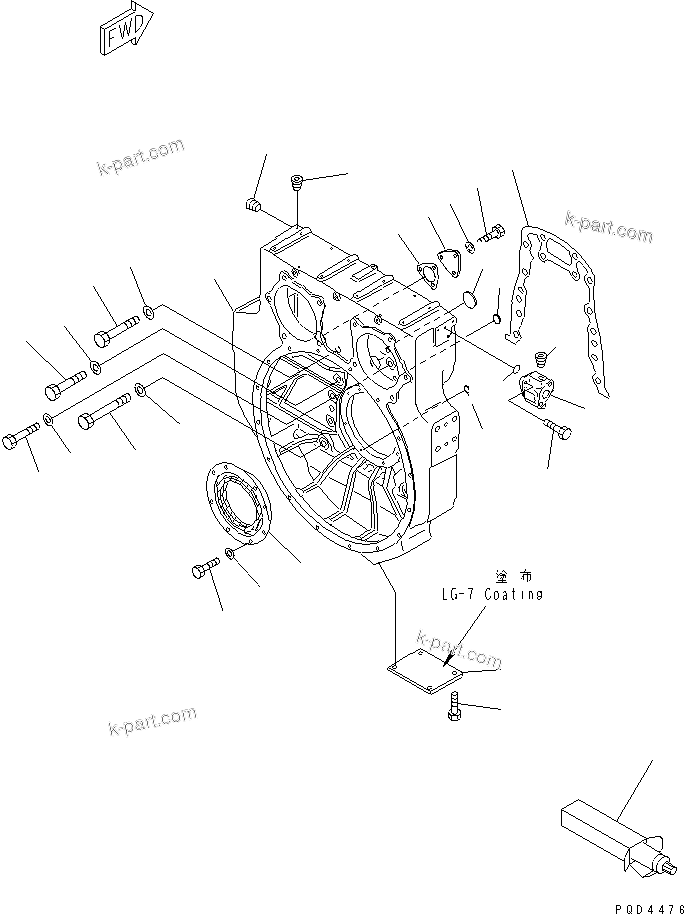 Komatsu parts book diagram for S6D170-1G-W S/N 14674-UP (For Canada / China / Chile / Russia): FLYWHEEL HOUSING(#15667-)
