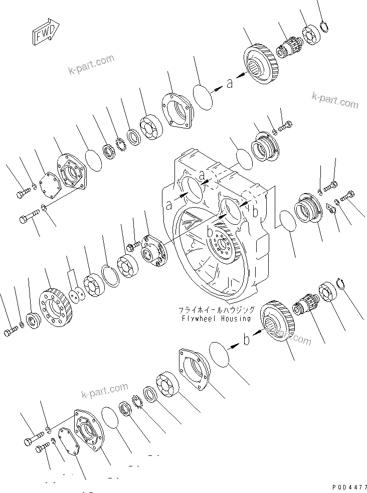 Komatsu parts book diagram for S6D170-1G-W S/N 14674-UP (For Canada / China / Chile / Russia): POWER TAKE OFF(#15667-)