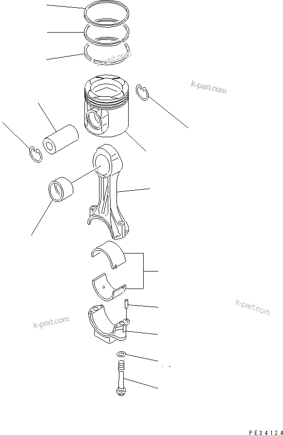 Komatsu parts book diagram for S6D170-1G-W S/N 14674-UP (For Canada / China / Chile / Russia): PISTON (FOR FCD PISTON)