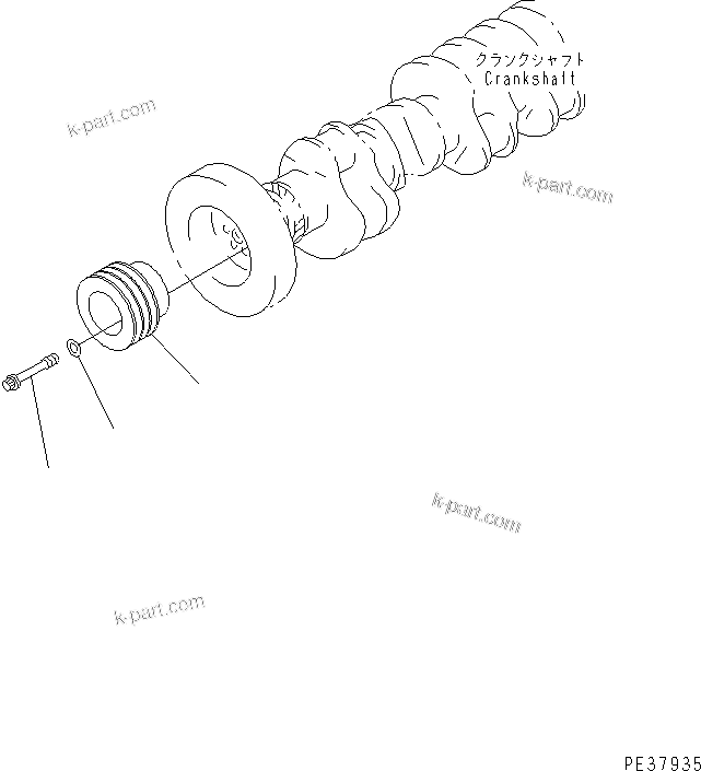 Komatsu parts book diagram for S6D170-1G-W S/N 14674-UP (For Canada / China / Chile / Russia): CRANK PULLEY