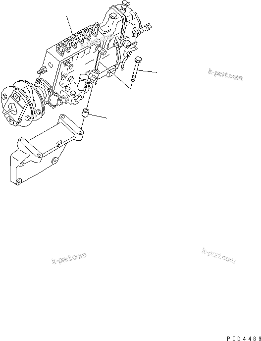 Komatsu parts book diagram for S6D170-1G-W S/N 14674-UP (For Canada / China / Chile / Russia): FUEL INJECTION PUMP MOUNTING(#15707-)