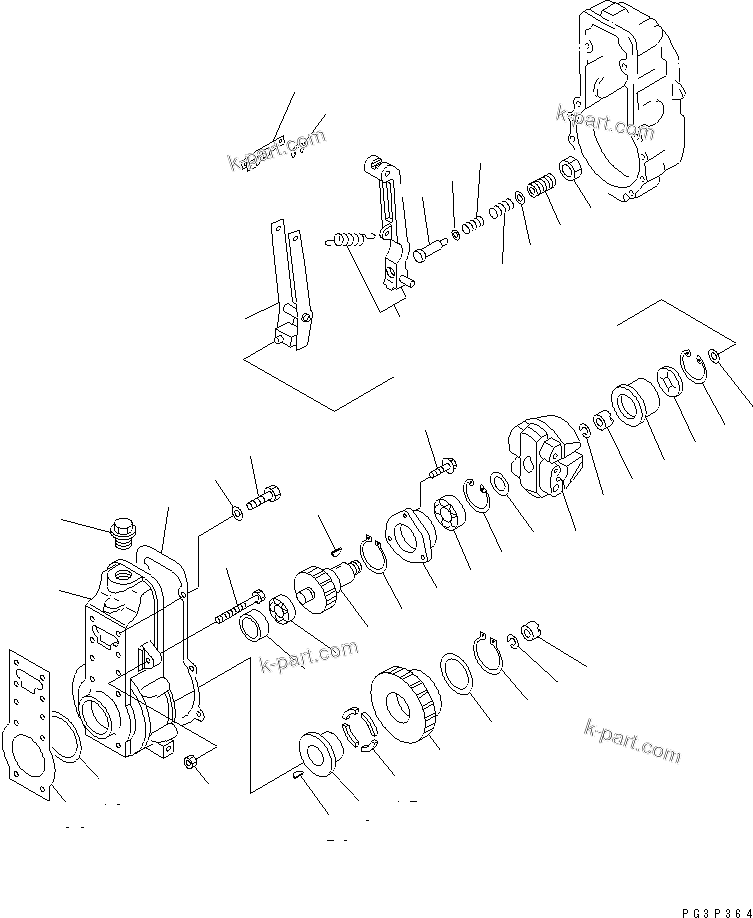 Komatsu parts book diagram for S6D170-1G-W S/N 14674-UP (For Canada / China / Chile / Russia): FUEL INJECTION PUMP (GOVERNOR) (1/2) (INNER PARTS)(#15707-)