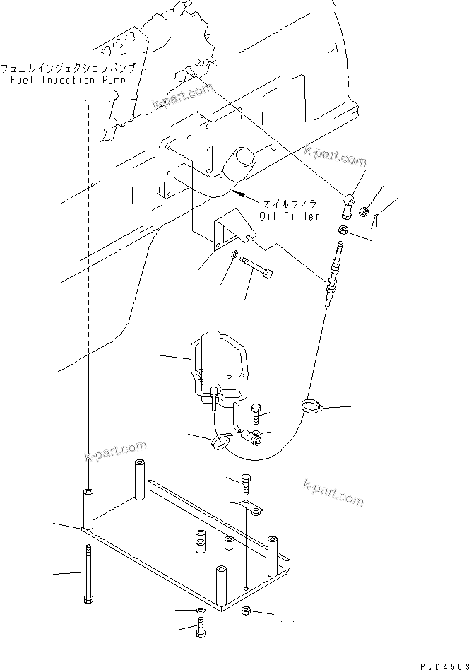 Komatsu parts book diagram for S6D170-1G-W S/N 14674-UP (For Canada / China / Chile / Russia): ENGINE STOP MOTOR(#15707-)
