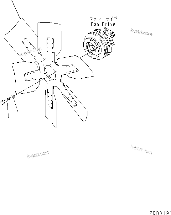 Komatsu parts book diagram for S6D170-1G-W S/N 14674-UP (For Canada / China / Chile / Russia): COOLING FAN(#15667-)
