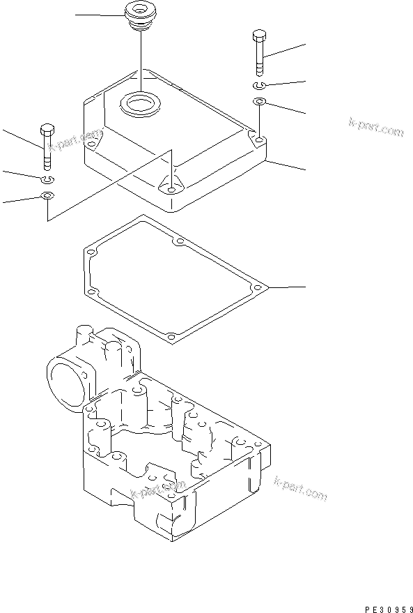 Komatsu parts book diagram for S6D170E-2A-6D S/N 17001-UP: HEAD COVER(#17353-19339)
