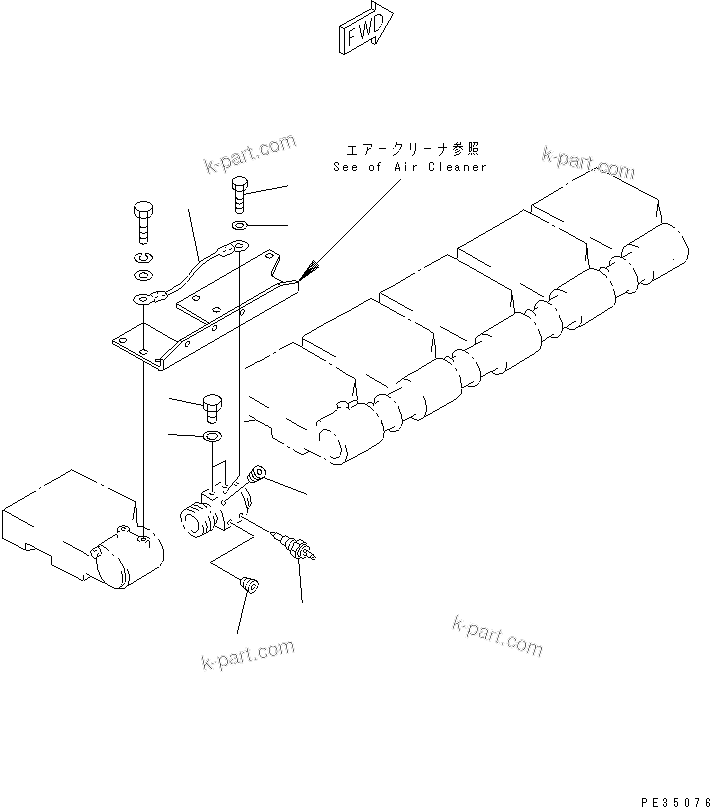 Komatsu parts book diagram for S6D170E-2A-6D S/N 17001-UP: WATER TEMPERATURE(#17353-)