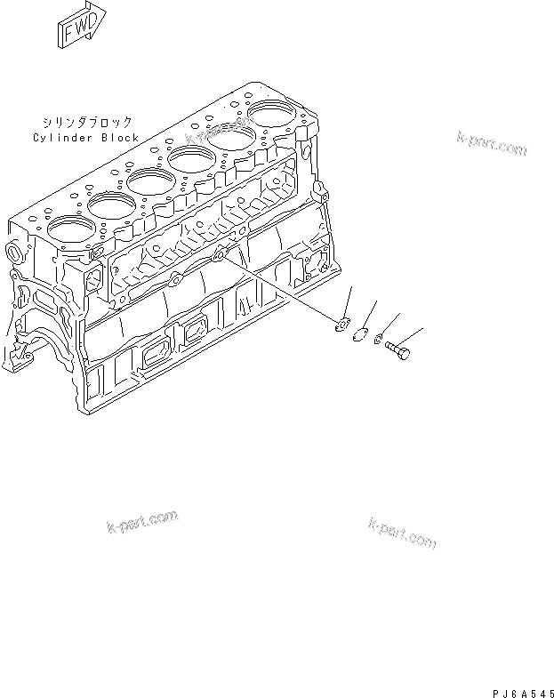Komatsu parts book diagram for S6D170E-2A-6D S/N 17001-UP: CYLINDER BLOCK BLIND COVER(#19293-)