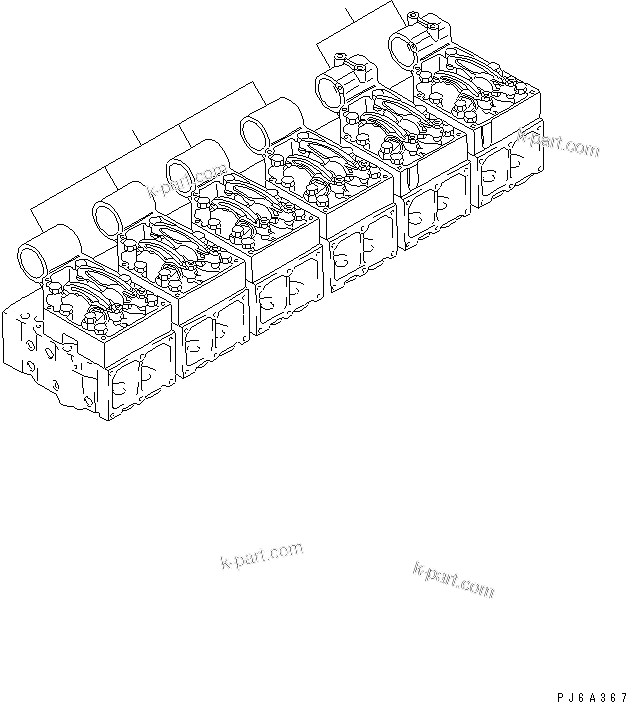 Komatsu parts book diagram for S6D170E-2A-6D S/N 17001-UP: ROCKER ARM HOUSING(#19293-)