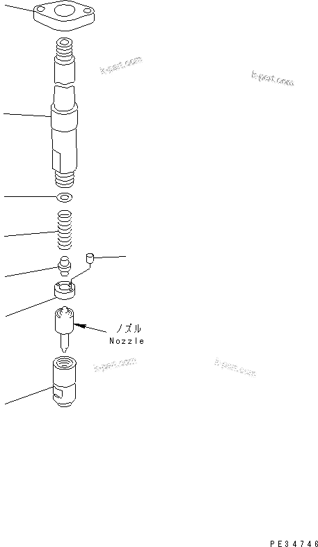 Komatsu parts book diagram for S6D170E-2A-6D S/N 17001-UP: HOLDER (INNER PARTS)(#17353-)