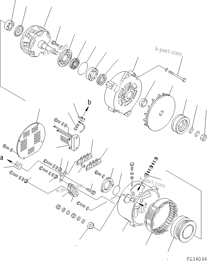 Komatsu parts book diagram for S6D170E-2A-6D S/N 17001-UP: ALTERNATOR (50A) (EXTREME COLD TERRAIN SPEC.) (INNER PARTS)(#17353-20731)