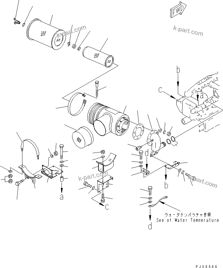 Komatsu parts book diagram for S6D170-1L-6W S/N 10001-UP: AIR CLEANER(#14674-)