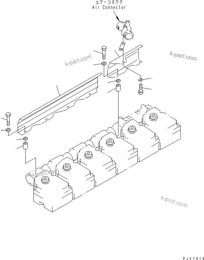 Komatsu parts book diagram for S6D170-1L-6W S/N 10001-UP: HEAT SHIELD(#14674-)