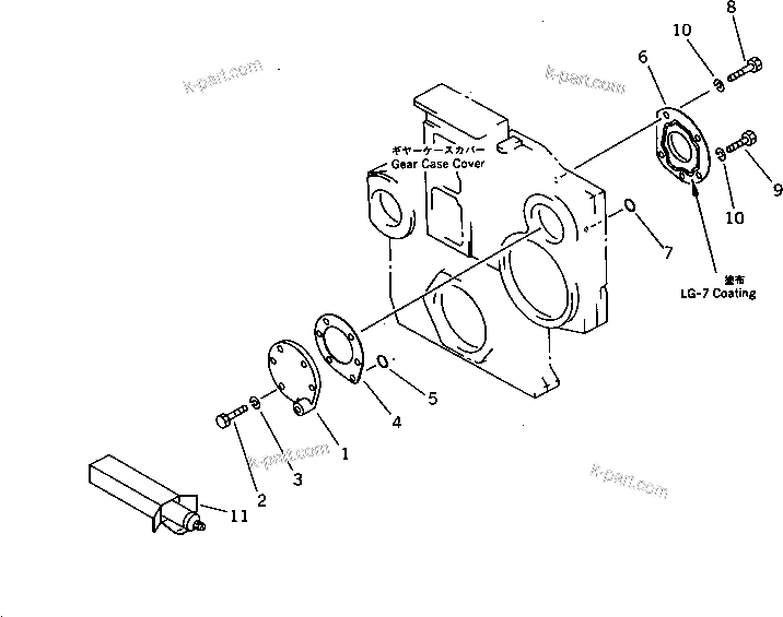 Komatsu parts book diagram for S6D170-1L-6W S/N 10001-UP: FRONT POWER TAKE OFF (WITHOUT P.T.O.)(#14674-)